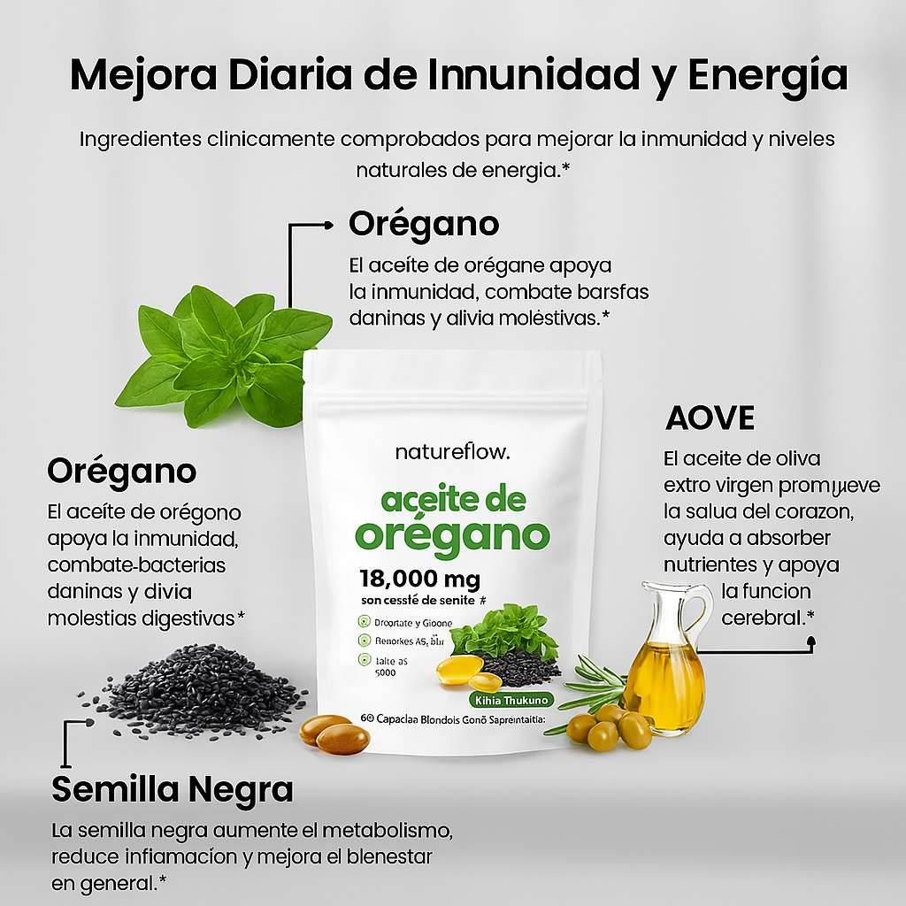 Aceite de Orégano con Aceite de Semilla Negra