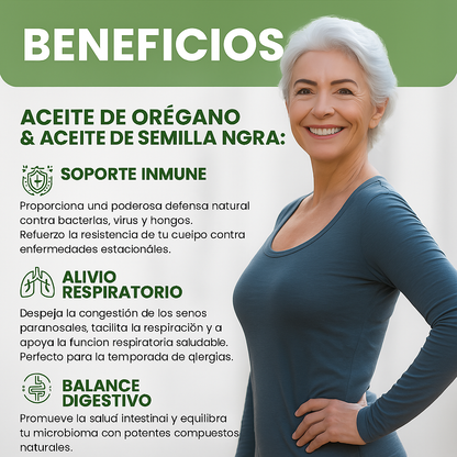 Aceite de Orégano con Aceite de Semilla Negra