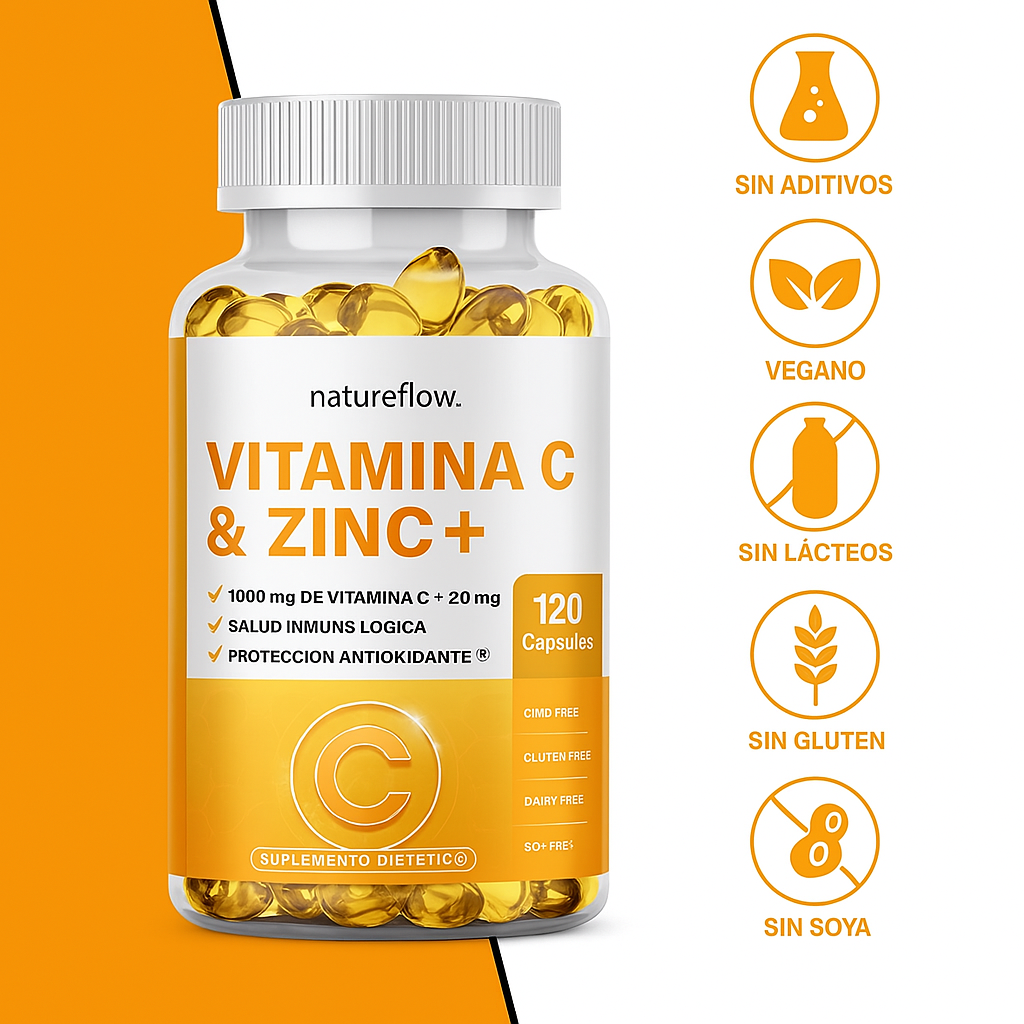 Vitamina C y Zinc - 60 Cápsulas